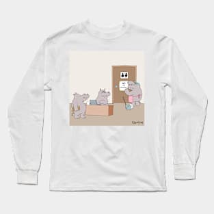 Hippo's at the office Long Sleeve T-Shirt